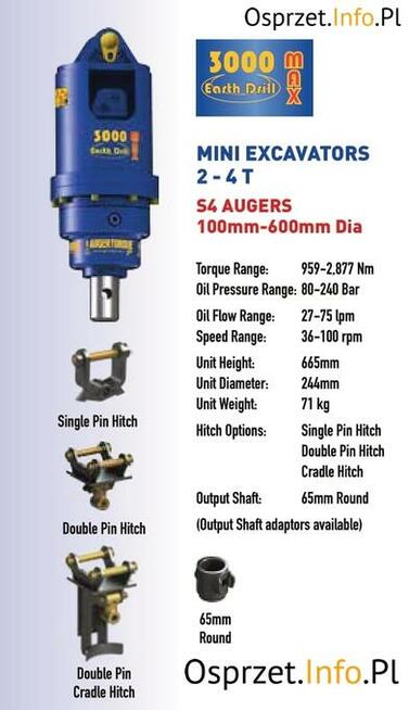 Wiertnica hydrauliczna Auger Torque - 3000MAX