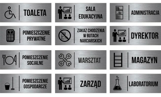 Tabliczka sublimacja napis + piktogram
