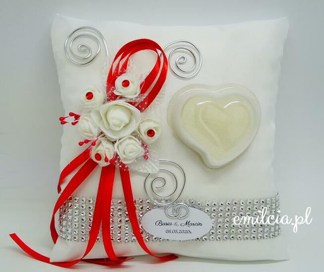 Poduszka na obrączki wykonana na zamówienie FB emilcia22