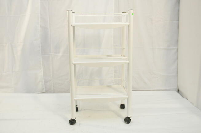półka kosmetyczna biała metalowa na kółkach