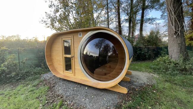 Sauna ogrodowa SPA Panorama 4 x 2,45 m przedsionek piec