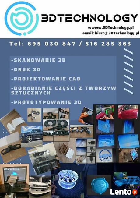 DRUKOWANIE 3D SKANOWANIE 3D PROJEKTOWANIE USLUGI 3D