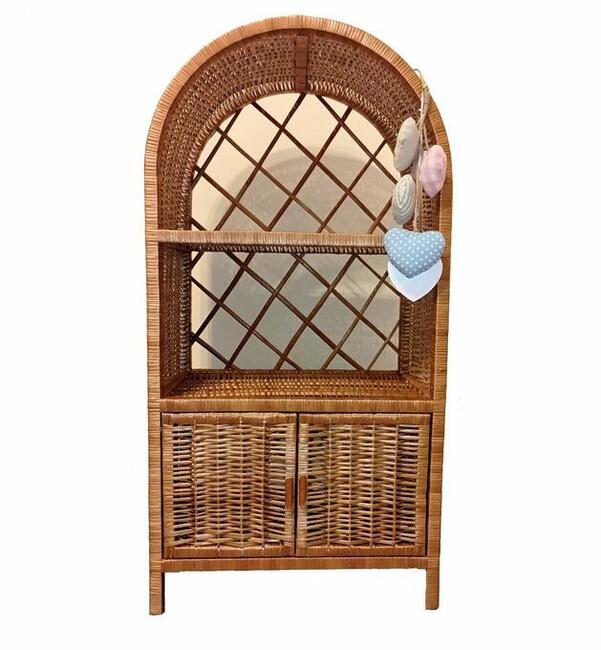 Wiklinowa Etażerka z łukiem Szafka na zabawki i książeczki,