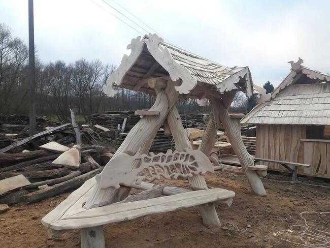 Ręcznie Rzeźbiona Altana Ogrodowa Rękodzieło OD REKI