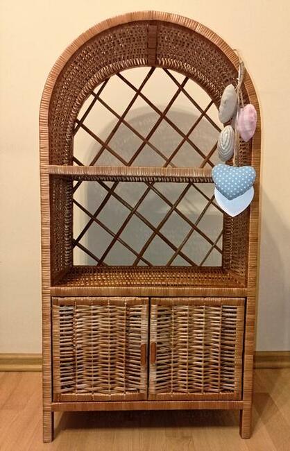 Wiklinowa Etażerka z łukiem Szafka na zabawki i książeczki,