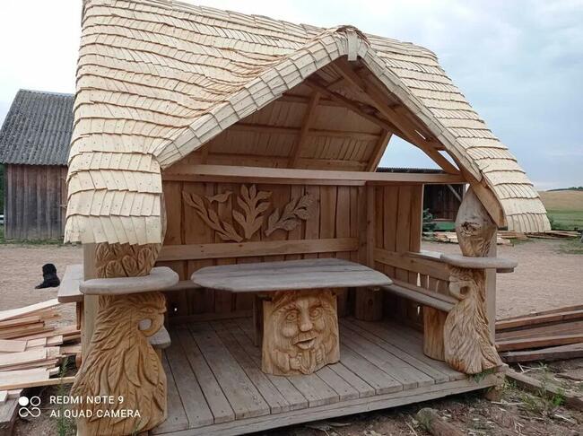 Ręcznie Rzeźbiona Altana Ogrodowa Rękodzieło OD REKI