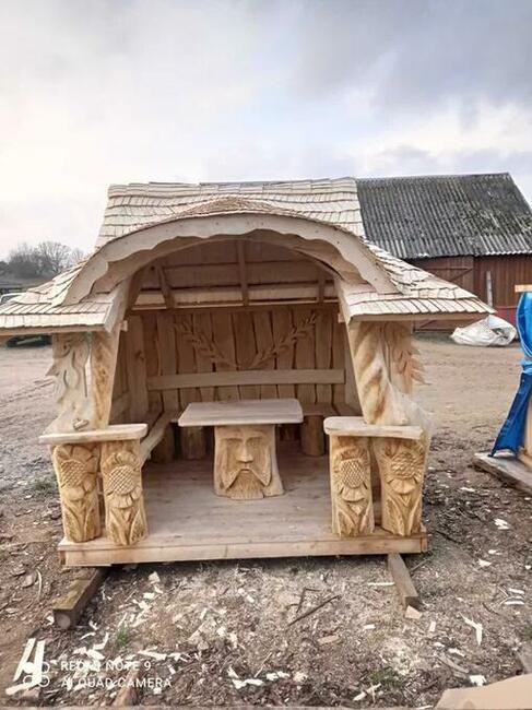 Ręcznie Rzeźbiona Altana Ogrodowa Rękodzieło OD REKI