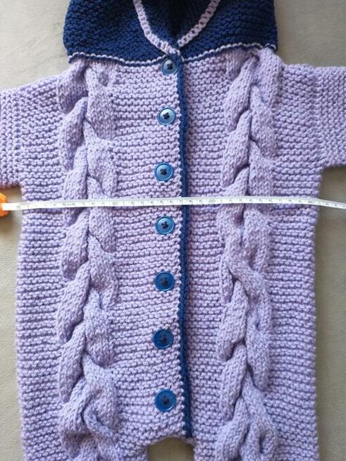 Ręcznie robiony kombinezon niemowlęcy z kapturem - buka