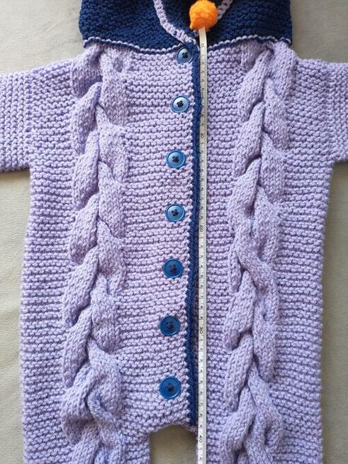 Ręcznie robiony kombinezon niemowlęcy z kapturem - buka