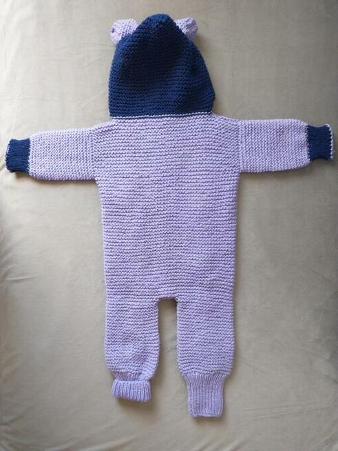 Ręcznie robiony kombinezon niemowlęcy z kapturem - buka