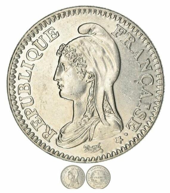 MONETA, FRANCJA, RÉPUBLIQUE, 1 FRANC, 1992, PARIS