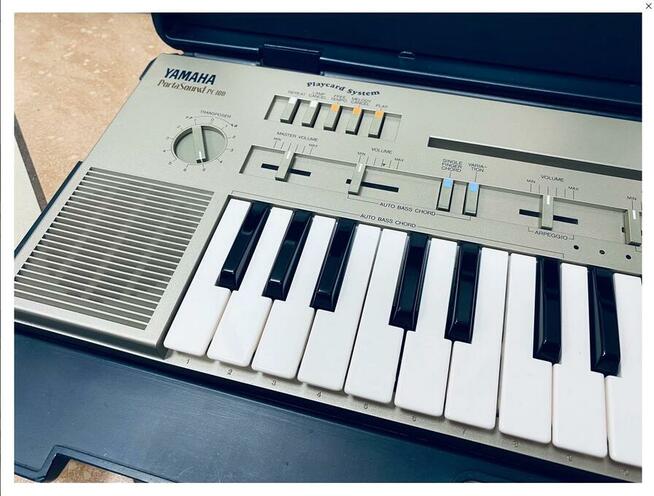 Pradawny keyboard dla dzieci Yamaha PC-100, rocznik 1982