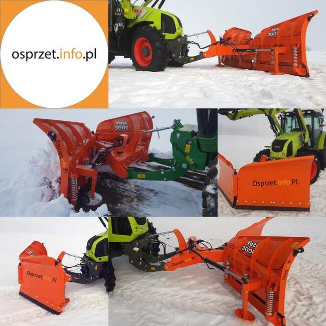 Pług do śniegu składany, strzałkowy Yeti 3000 - do ciągnika