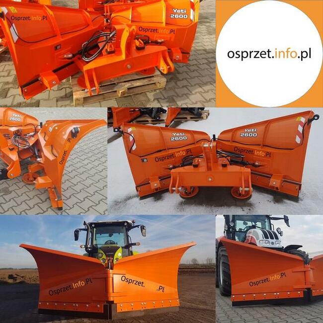 Pług do śniegu składany, strzałkowy Yeti 2600 - do ciągnika
