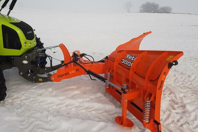 Pług do śniegu składany, strzałkowy Yeti 3000 - do ciągnika