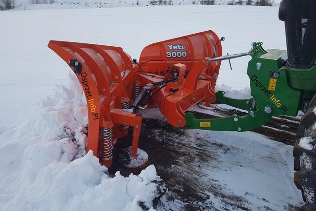 Pług do śniegu składany, strzałkowy Yeti 3000 - do ciągnika