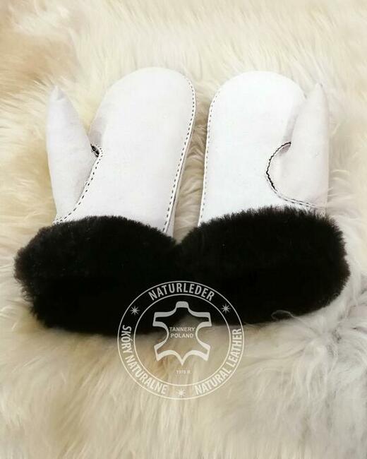 Wełniane rękawiczki i kapcie z owczej skóry, Uniseks