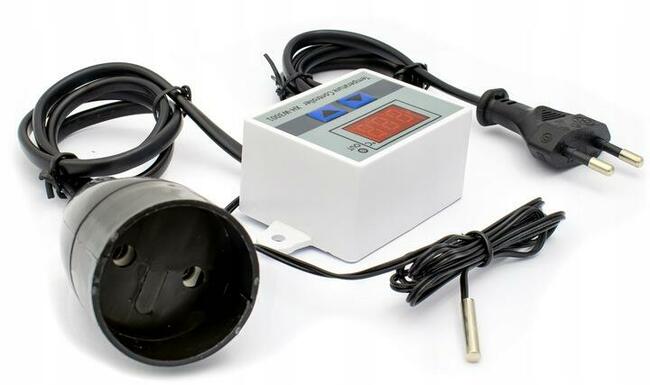 REGULATOR TEMPERATURY 230V.termostat + gniazdo z wtyczka