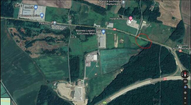 Działka inwestycyjna Młyny Korczowa przy zjazd A4 - Ukraina