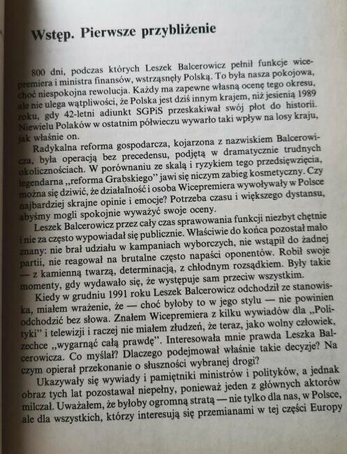 Balcerowicz 800 dno Szok Kontrolowany