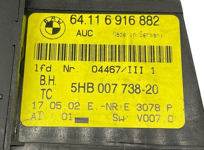 Panel ogrzewania klimatyzacji BMW E46 64116916882