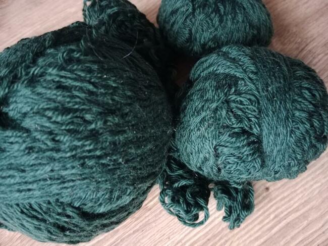 159 gr ciemna zieleń wełna włóczka