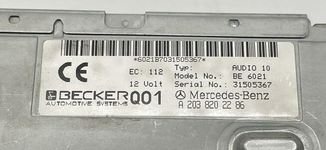 Radio Mercedes C220 C200 CDI W203 A2038202286