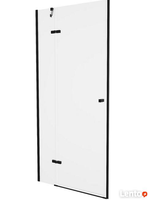 DRZWI PRYSZNICOWE uchylne Czarne BLACK 70 - 120 cm szkło 6