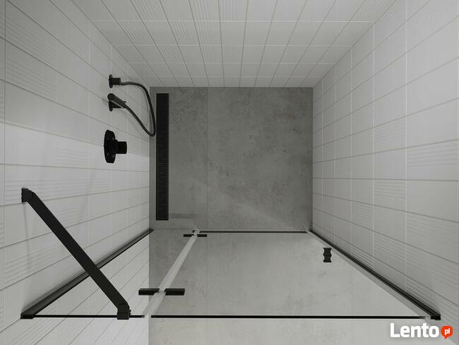 DRZWI PRYSZNICOWE uchylne Czarne BLACK 70 - 120 cm szkło 6