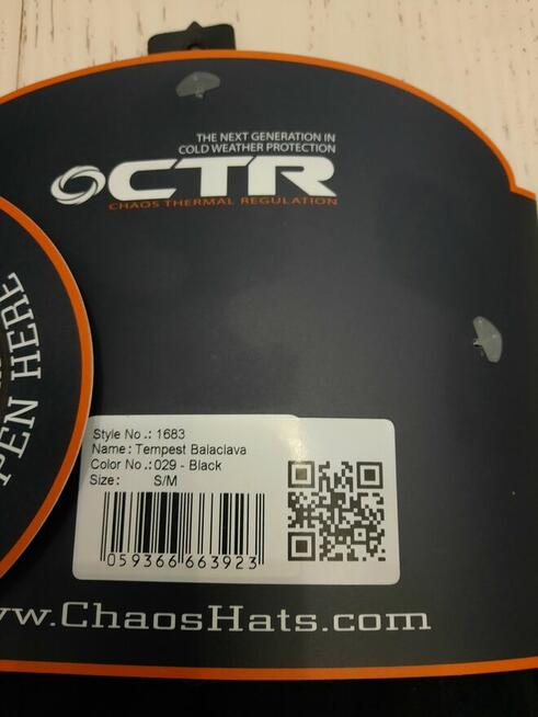 S/M CHAOS-CTR Kominiarka zimowa Tempest Balaclava czarna