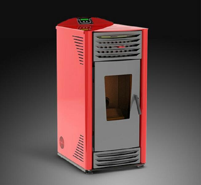 HELENA piec kominkowy, kominek na pellet 12 kW. - czerwony