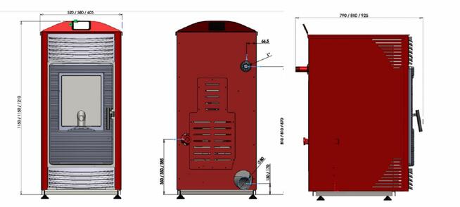 TOBY - H20, kominek na pellet z funkcją c.o. czarny