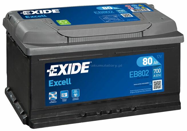NOWY Akumulator EXIDE EXCELL 80AH 700A