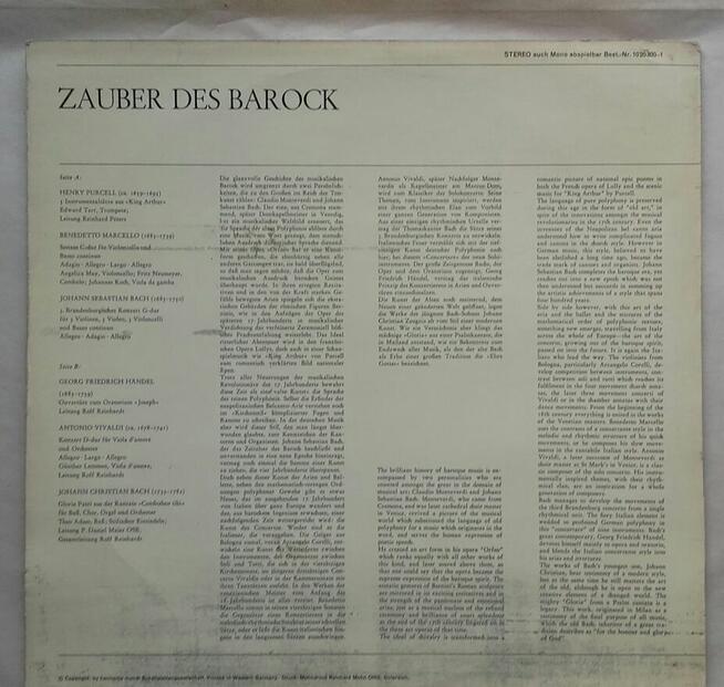 Muzyka Barokowa, Bach, Vivadi i inni, winyl