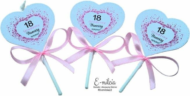 Lizaki z dedykacją Podziękowanie URODZINY Pamiątka Upominek