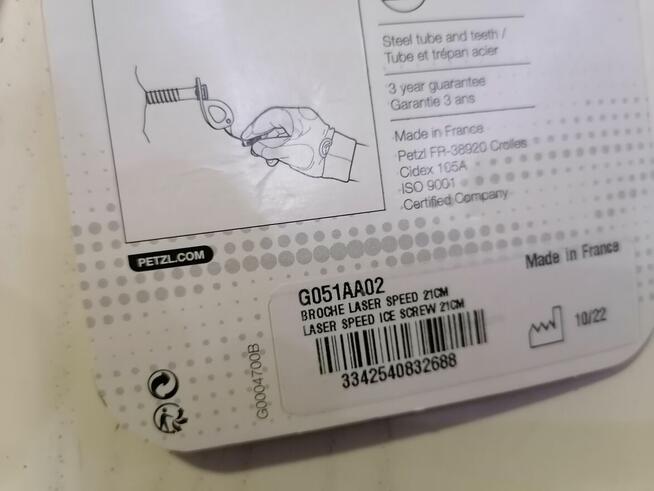 Śruba lodowa PETZL LASER SPEED G051AA02 21 cm