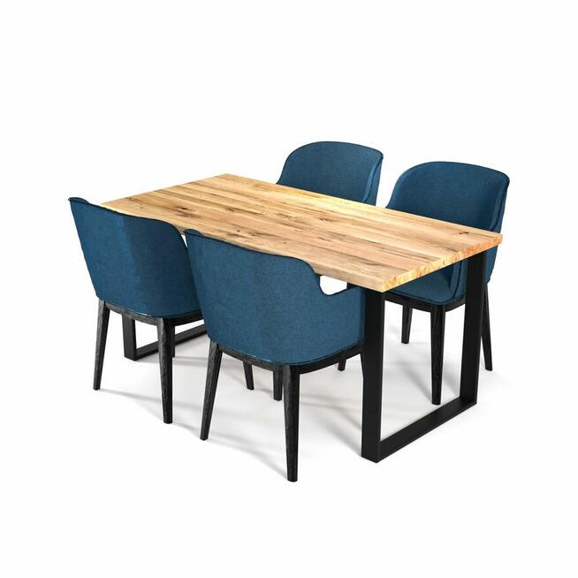 Dębowy stół z dostawkami - Nowoczesny drewniany loft lity