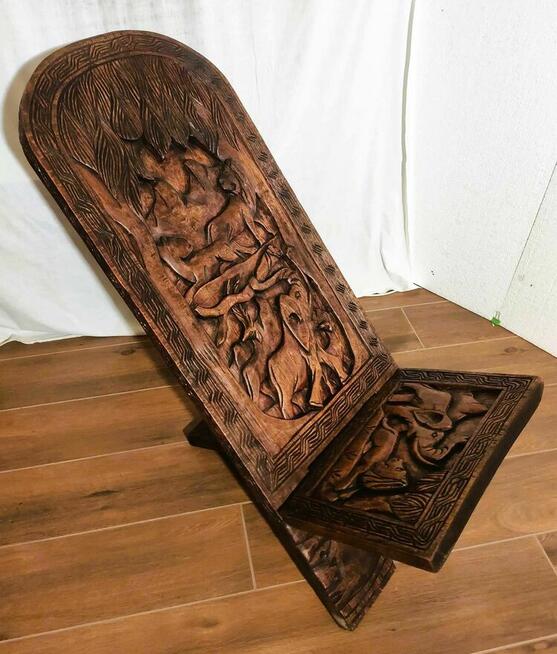 Fotele afrykańskie oryginalne z drewna egzotycznego 2 szt.