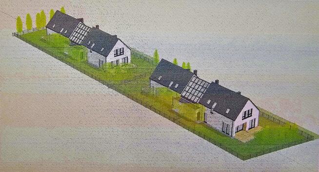 Działka z projektem na dwa domy dwulokalowe