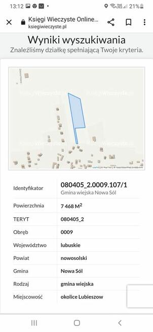 Sprzedam działkę budowlaną Lubieszów