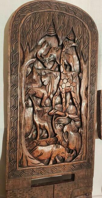 Fotele afrykańskie oryginalne z drewna egzotycznego 2 szt.