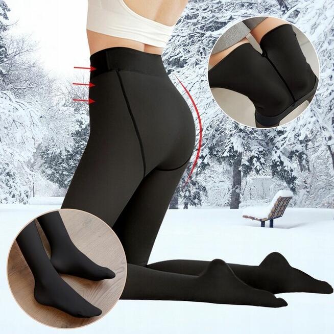 rajstopy legginsy ocieplane z futerkiem zimowe 300g