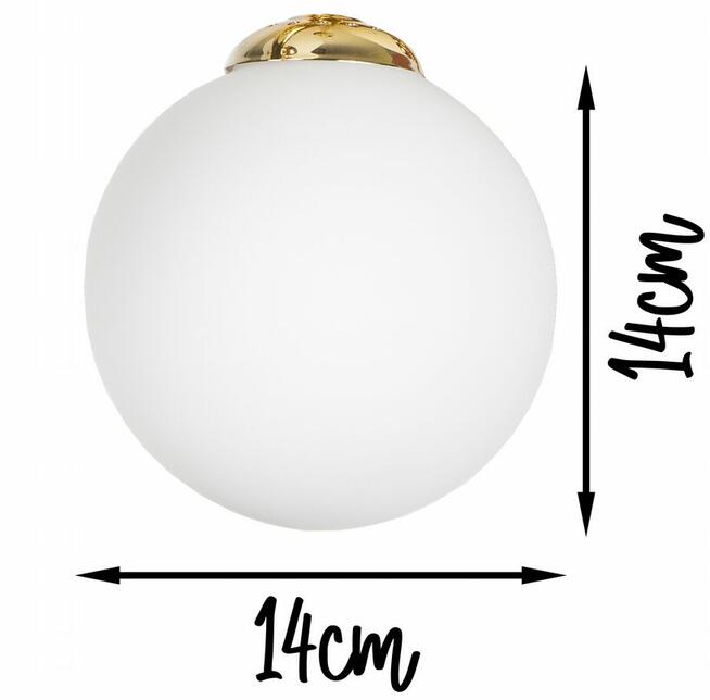 KINKIET ŚCIENNY Polski ZŁOTA LAMPA SZKLANA KULA LOFT