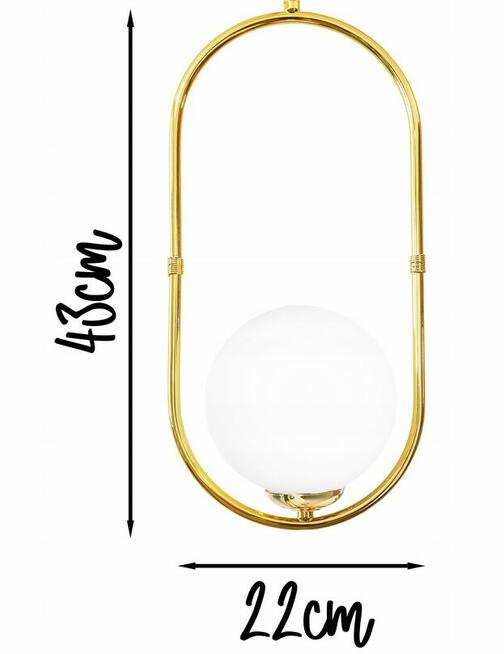 KINKIET ŚCIENNY Polski ZŁOTA LAMPA SZKLANA KULA LOFT