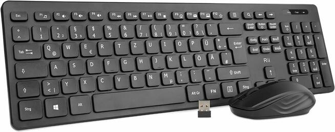 Bezprzewodowa klawiatura + myszy zestaw Rii USB 2.4G