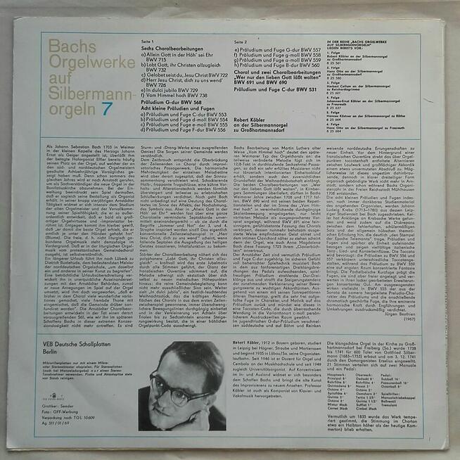 Bach, koncert organowy, Silbermann - organy, winyl