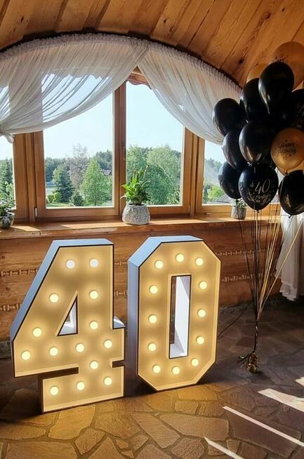 Świecące cyfry urodzinowe 100 cm wynajem Lublin lubelskie