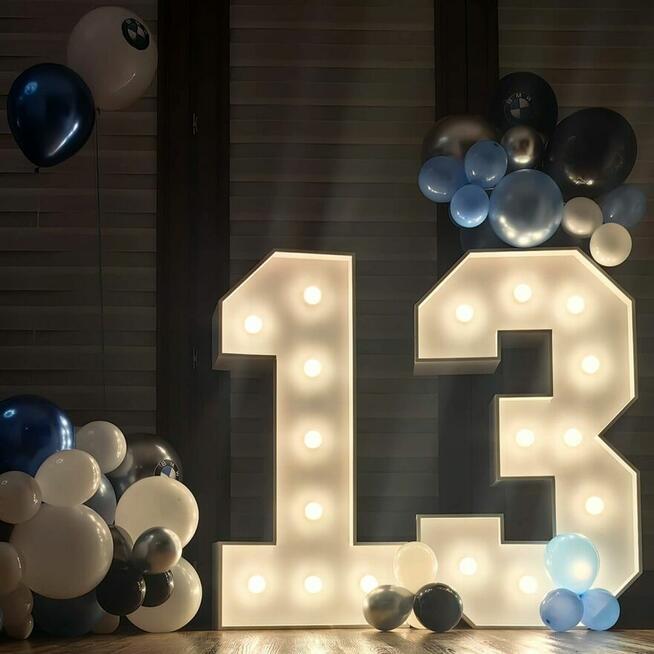 Świecące cyfry urodzinowe 100 cm wynajem Lublin lubelskie
