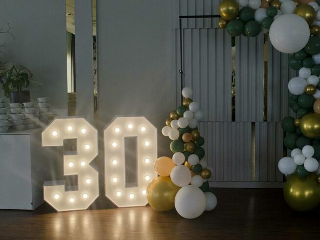 Świecące cyfry urodzinowe 100 cm wynajem Lublin lubelskie