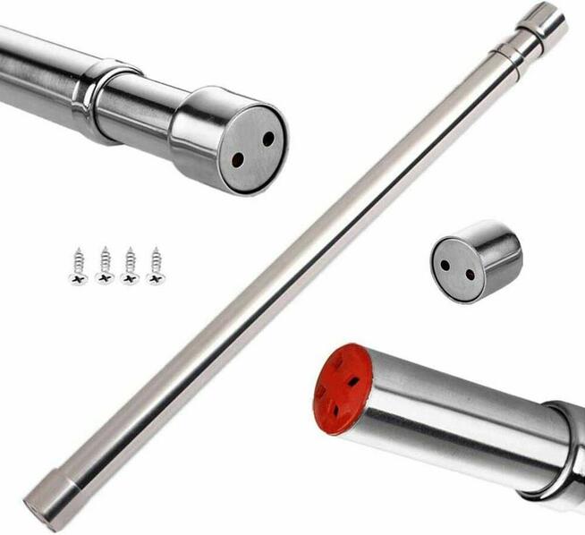 drążek karnisz teleskopowy rozporowy metalowy 77-142